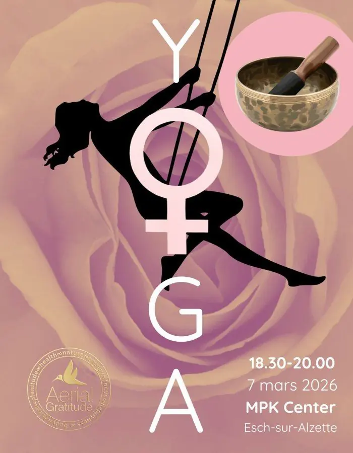 Plakat Yoga mit Klangschale in Esch-sur-Alzette